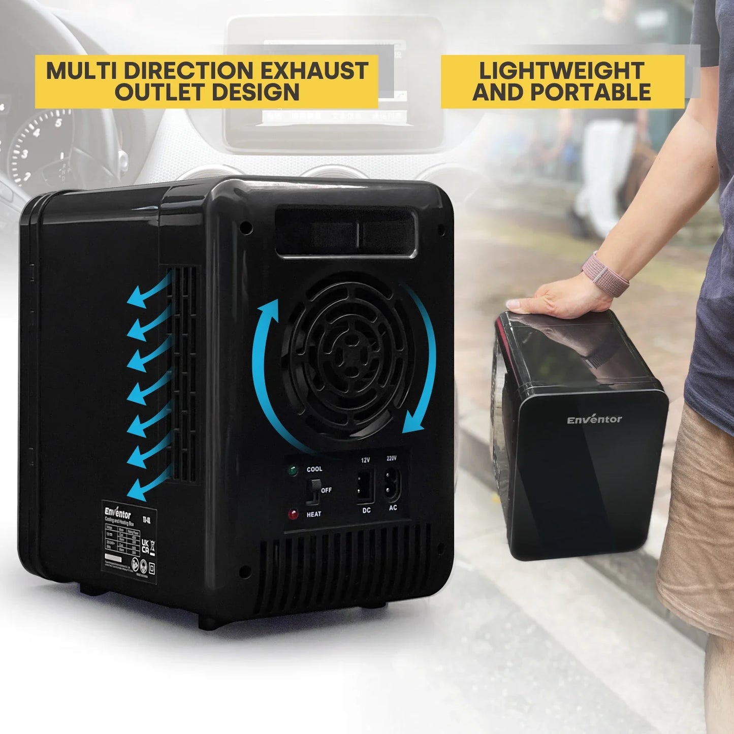 Enventor 4L Mini Refridgerator Portable Car Skincare Fridge Multi-functional Thermoelectric Cooler and Warmer For Summer Camping