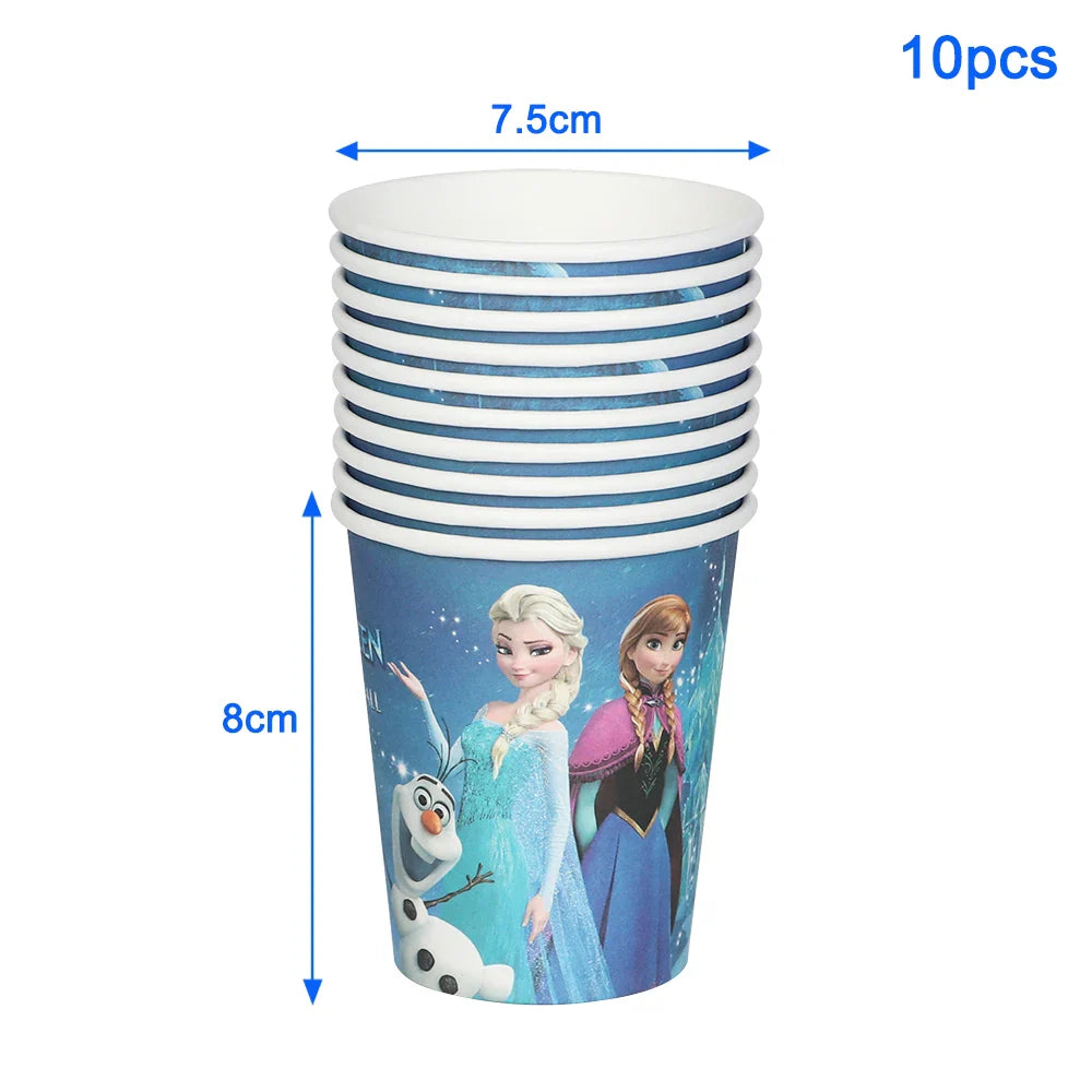 Frozen Anna Elsa Princess Birthday Party Decorations Balloon Disposable Tableware Party Supplies
