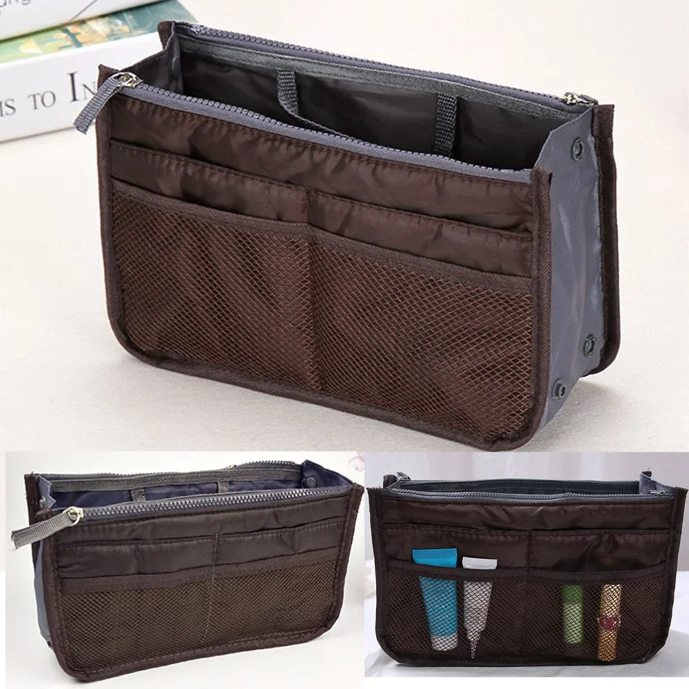 Travel Organizer Insert Bag Canvas Large Liner Lady New Cosmetic Bags Women Tote Home/Car Eco Grocery Makeup Tablet Storage Pack