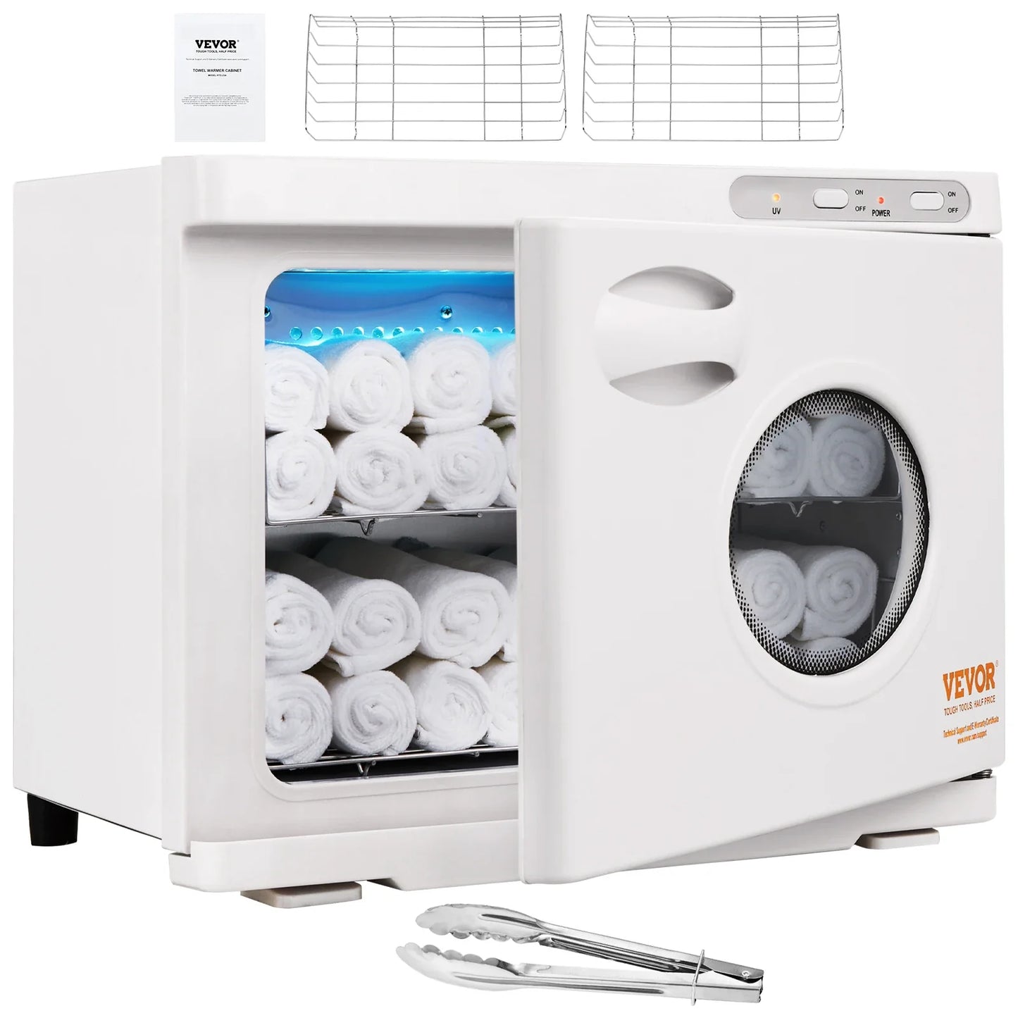 SucceBuy Hot Towel Warmer 8/23L Large Capacity with See Through Window 2-in-1 Quick All-round Heating for Facials SPA Massage Salon