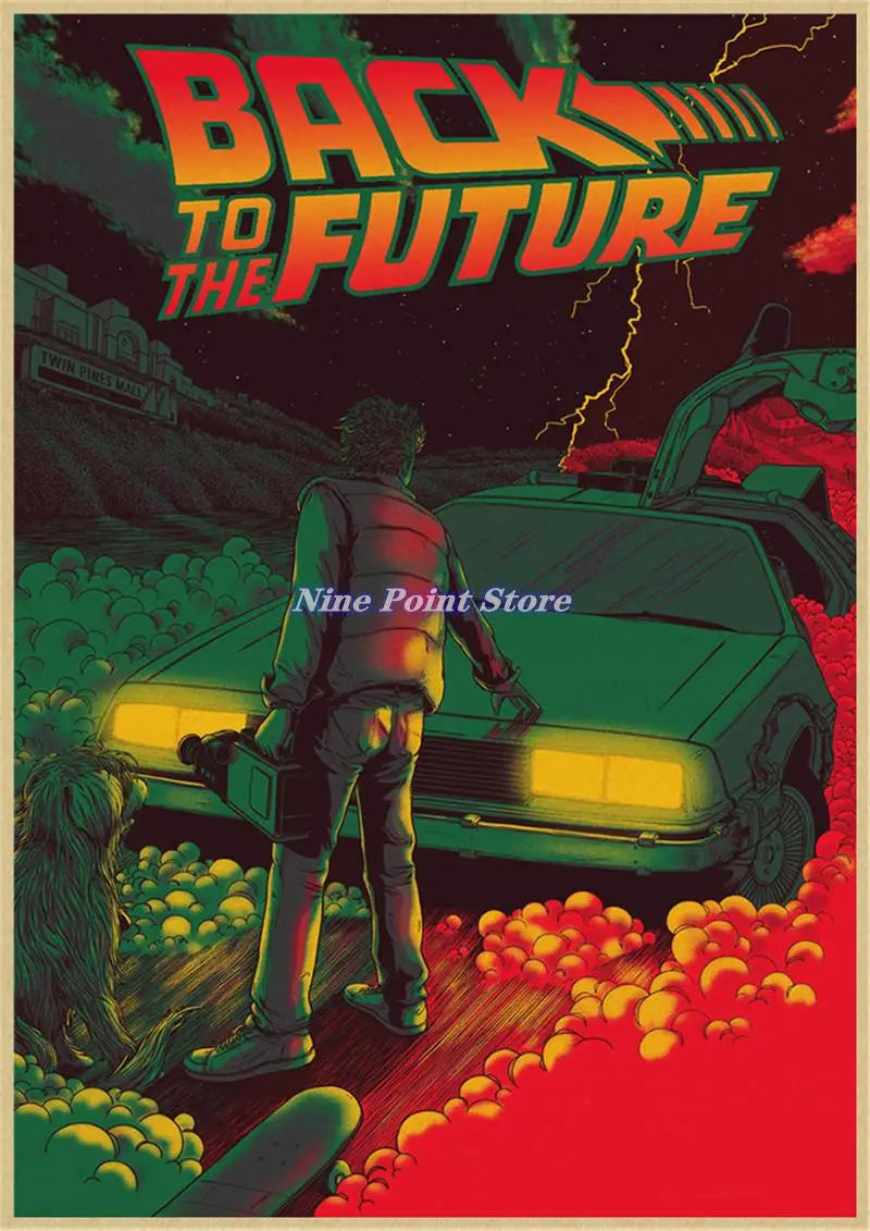 Back to The Future Retro Kraft Poster Decorative DIY Wall Canvas Sticker Home Bar Art Posters Decor