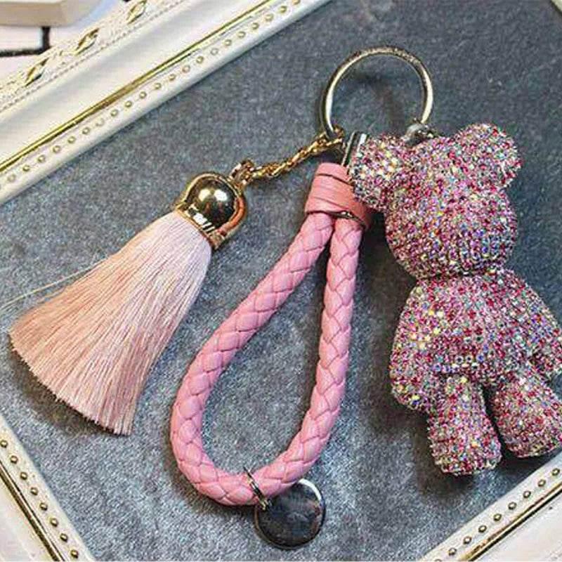Handmade Rhinestone Gloomy Bear Keychain