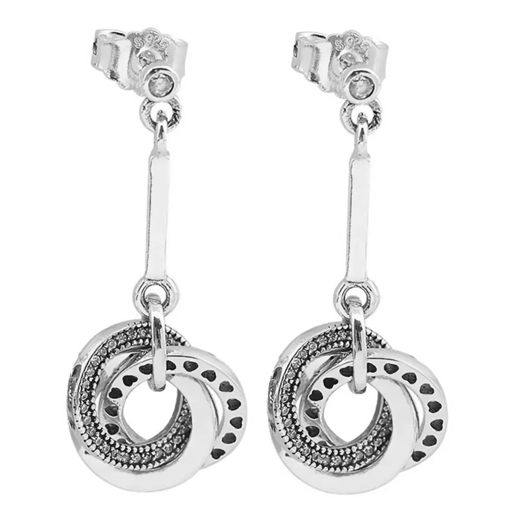 925 Sterling Silver Stud Earring Love Heart Crown Hoop Signature Logo Earrings For Women Making Wedding Party Engagement Jewelry