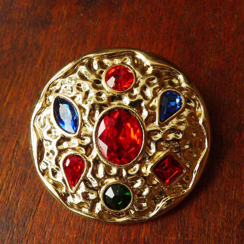 Vintage Enamel Cross Embossed Brooch Pearl Rhinestone High Sense Women's Pin Suitable for Women's Wedding Party Jewelry