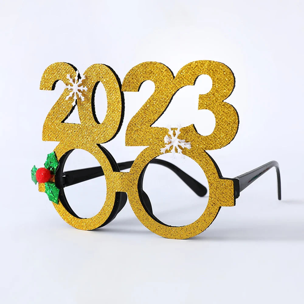 1 Pack Merry Christmas Glasses Santa Claus Snowman Antlers Christmas Tree Christmas Decoration Photo Prop Children New Year Gift