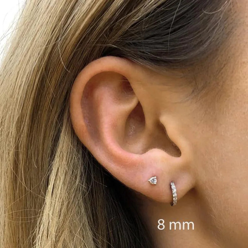 New 925 Sterling Silver Circle Zirconia Earrings Charm Personality Simple Style Earrings Birthday Gift For Women's Fine Jewelry