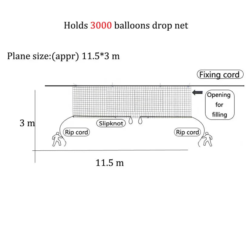 Balloon Drop Net Wedding Party Shopping Mall Activities Ceiling Decoration Manufacture Props Baby Shower Decor Party Supply