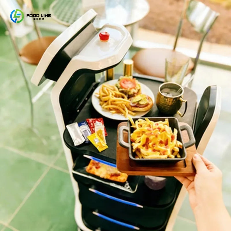 Intelligent 4-Layer Restaurant Delivery Robot Autonomous Waiter Robot With 3D Omnidirectional Obstacle Avoidance