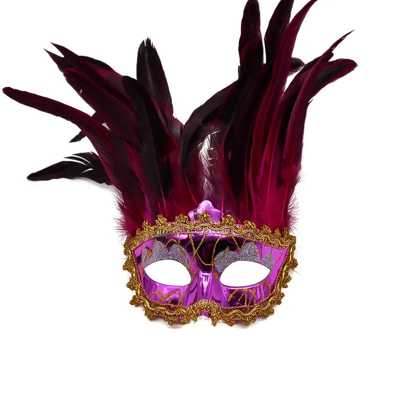 Party Mask Feather Masks Venetian Masquerade Halloween Indian Mask Cosplay Women Eye Masque Bar Nightclub Maske Ball Face