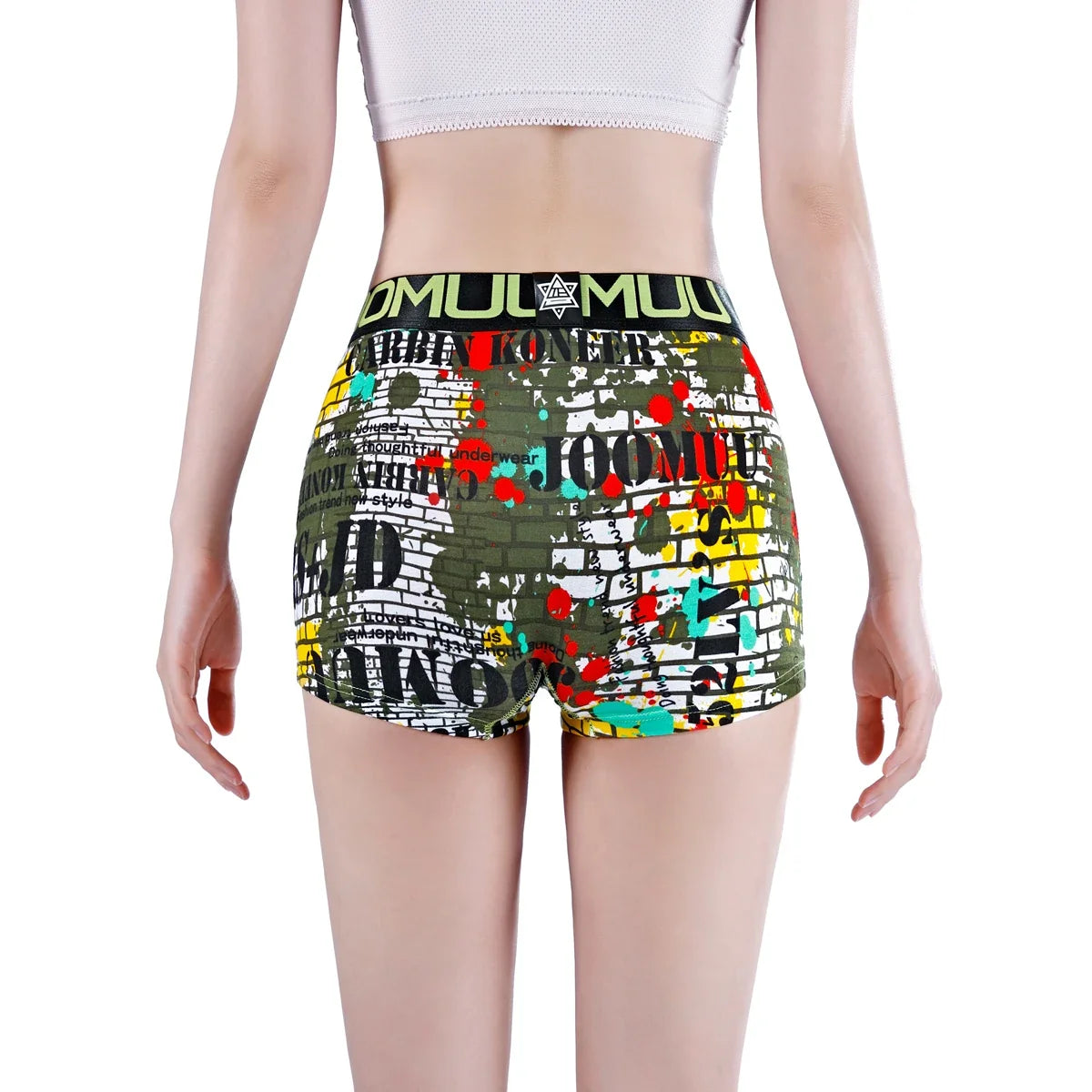 Women's Cotton Print Cartoon Boxer Briefs Boyshort Ladies Breathable Comfortable Elastic Safety Panties Female Underwear Shorts
