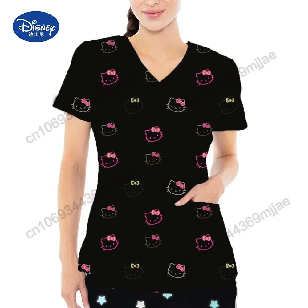 V-neck Female Clothing Women Summer 2023 Casual Wear Fashion Anime Tshirt Free Shipping 2000s Clothes Y2k Tops Women's T-shirt