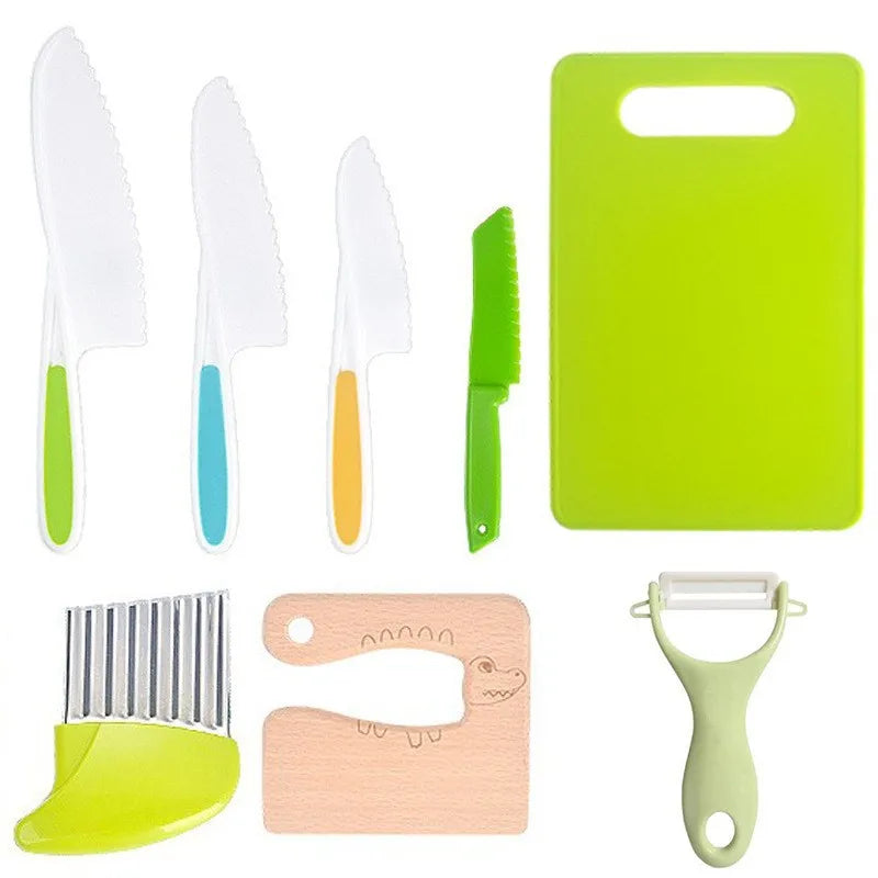 Plastic knife fruit knife set does not hurt hand-cut vegetable cutting cake toy knife set