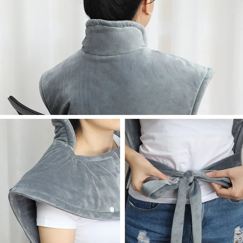 60*90cm Electric Shoulder Heating Pad Wrap Vest for Neck Winter Body Warmer Whole Back Pain Relief Fatigue Neck Massager Brace