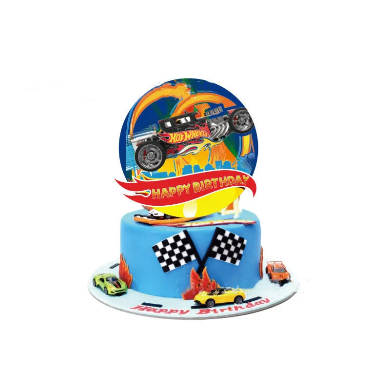 Hot Wheels Party Disposable Tableware Balloon Cup Plates Tablecloth Background Birthday Party Decor Baby Shower Party Supplies