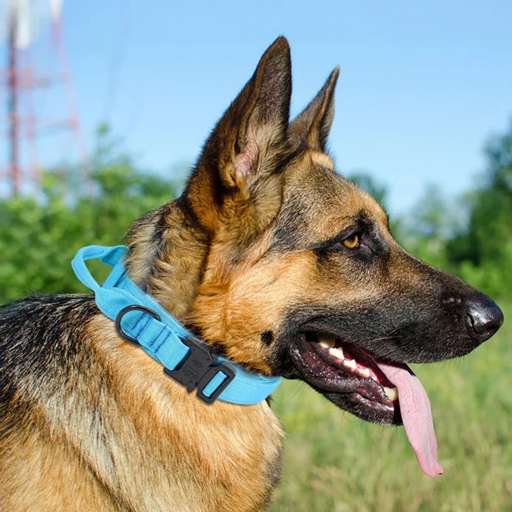 Military Tactical Dog Collar Nylon Dogs Collars Durable Pet Training Necklace Adjustable For Medium Large Dogs French Bulldog
