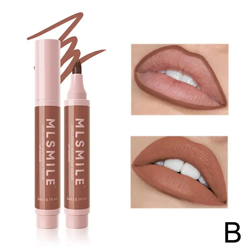 Lip Stain Marker Waterproof Long Lasting Color Effect Proof Matte Lips Hydrating Smudge Lip Sweat Finishing Makeup Pen Non T7T7