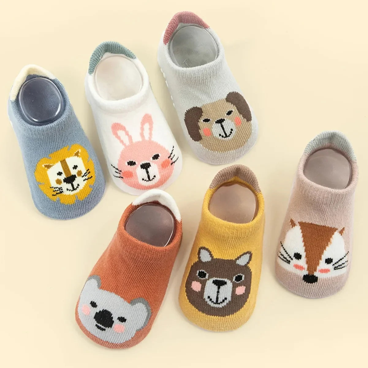 6 Pairs/lot Cotton Baby Anti-Slip Boat Socks for Boys Girls Low Cut