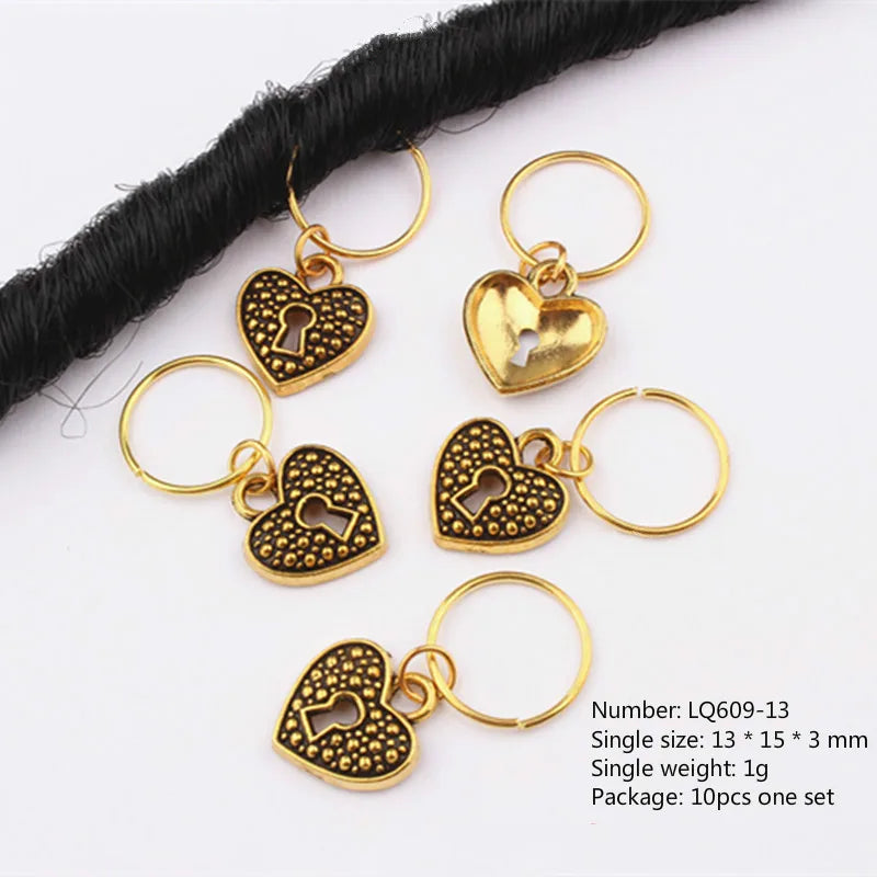 Hair Braid Dreadlock Beads Clips Charms African Braids Cuffs Rings Hip Hop Style Jewelry Dreadlock Clasps Accessories