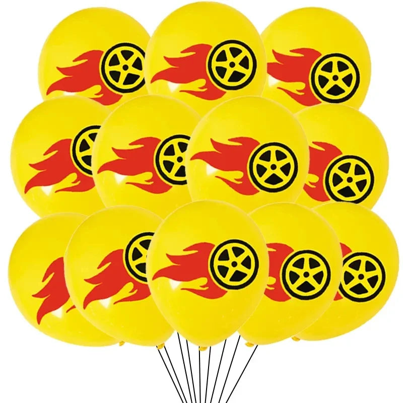 Hot Wheels Party Disposable Tableware Balloon Cup Plates Tablecloth Background Birthday Party Decor Baby Shower Party Supplies