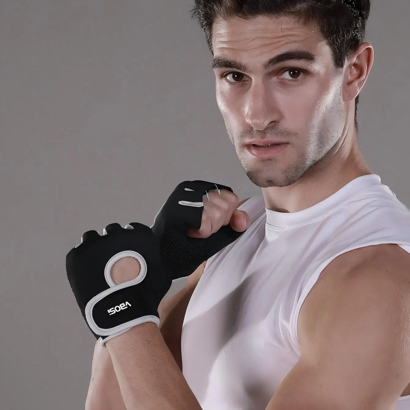 VBOSi Breathable Half Finger Gloves for Gym Exercise Cycling with Anti-slip Dots