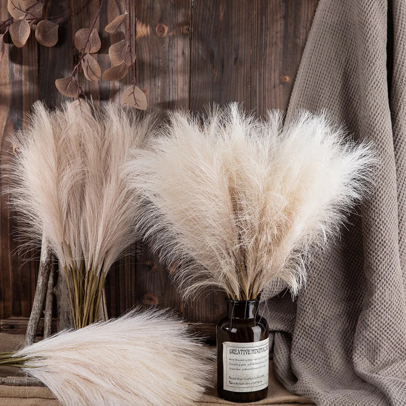 Simulation Reed Grass Pampas Grass for Wedding Home Bedroom Decor Wedding Guide Photo Prop Background Artificial Flowers