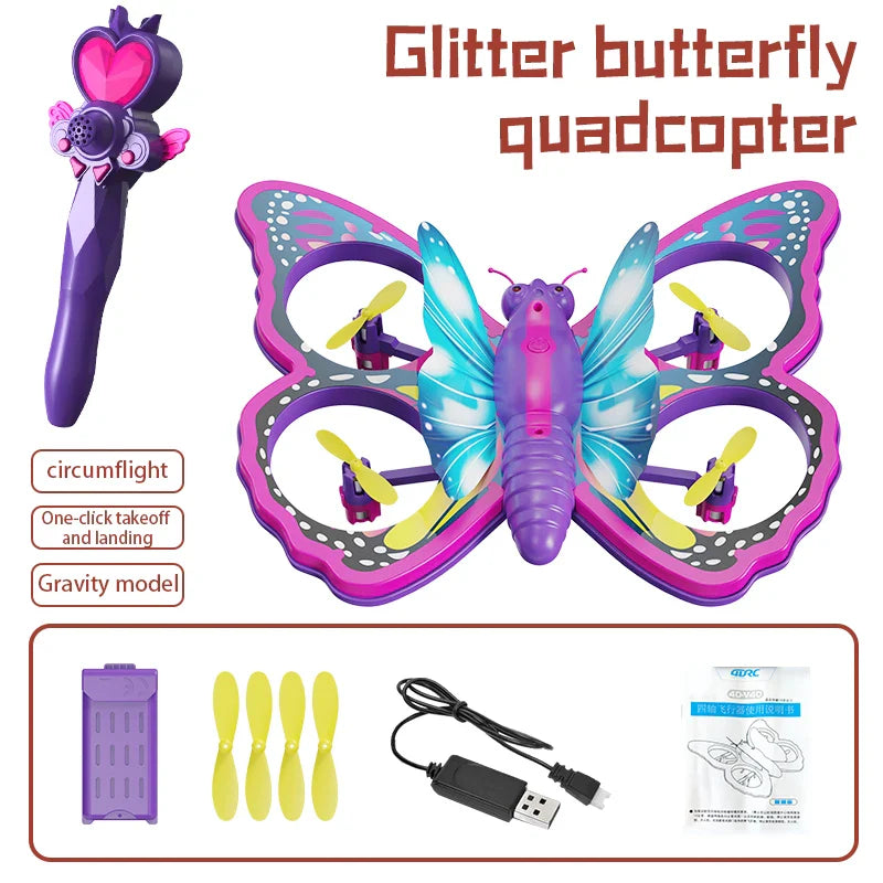 2.4G V40 Quadcopter Butterfly Drone Quadcopter Children Toy Remote Controlled Flight Model Airplane Toy Gift