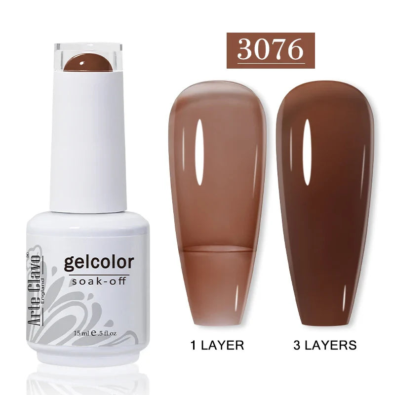 Arte Clavo Autumn Winter Series Jelly Gel Nail Polish 15ml LED Nail Gel Hybrid Varnish Matt Top Base Coat Nail Art Gellak Primer