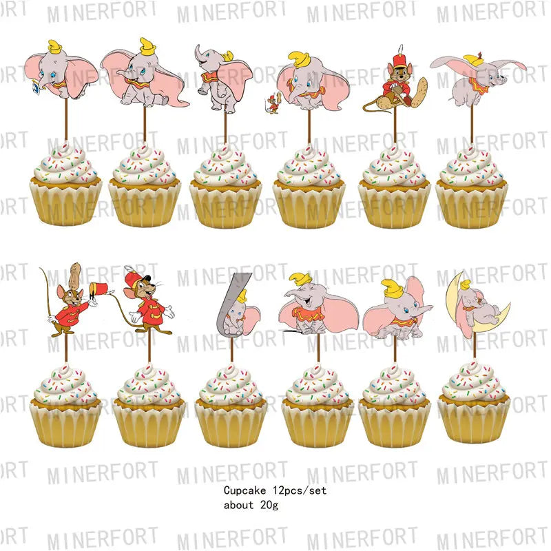 Dumbo Theme Birthday Party Decoration Supplies Tableware Paper Cups Plates Napkins Tablecloth Party Supplies