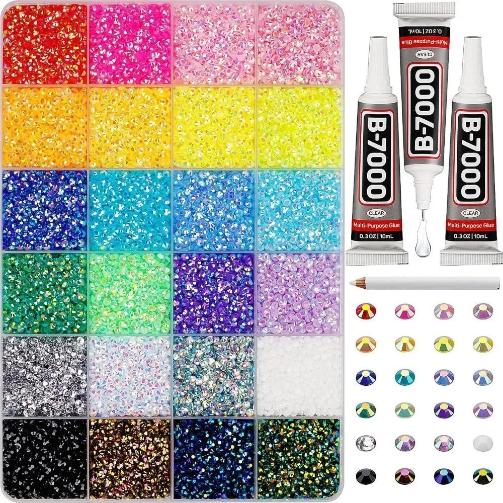 Multicolor Resin Rhinestone Kit Sparkling DIY Decoration Jelly Rhinestones Diamond Art Bedazzling Rhinestones
