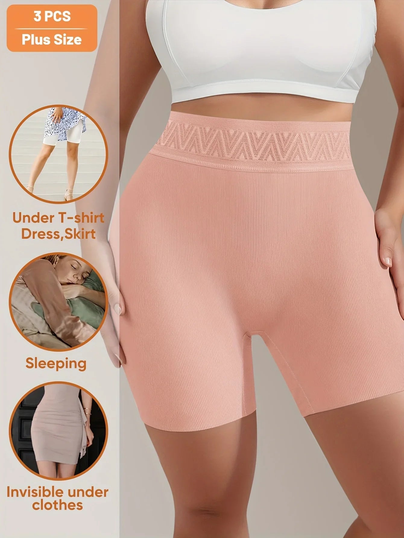MIOTAN 3-Pack Women's Plus Size High-Waisted Boyshort Underwear - Breathable Soft Stretch Fabric, Tummy Control Butt-Lifting