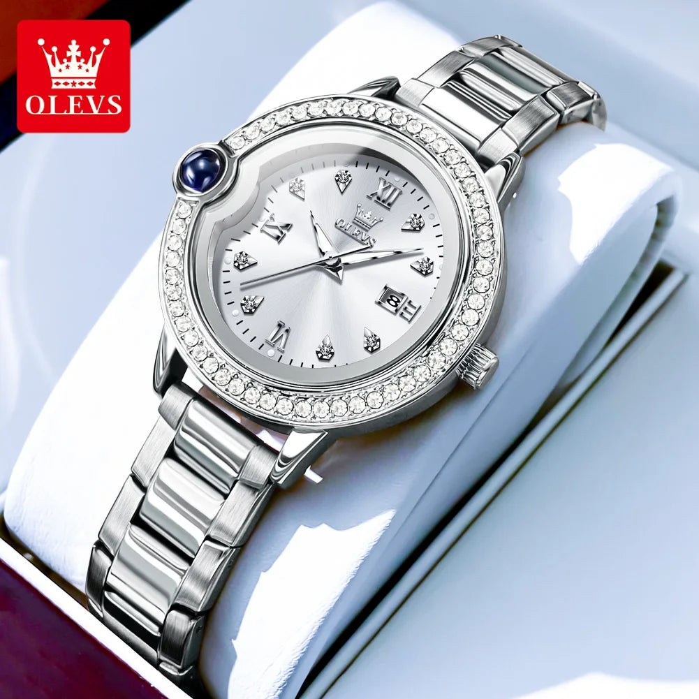 OLEVS 5588 Original Certification Women's Watches Love Expressing Watch Quartz Watch for Lady's Waterproof Date Dress Wristwatch