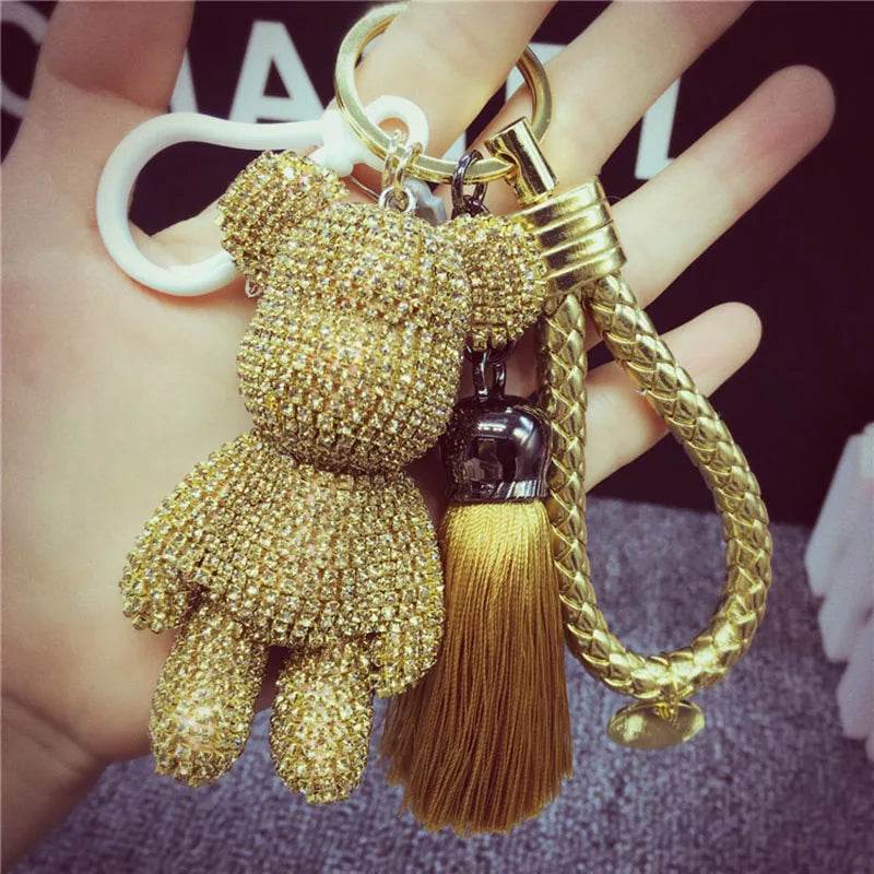 Handmade Rhinestone Gloomy Bear Keychain
