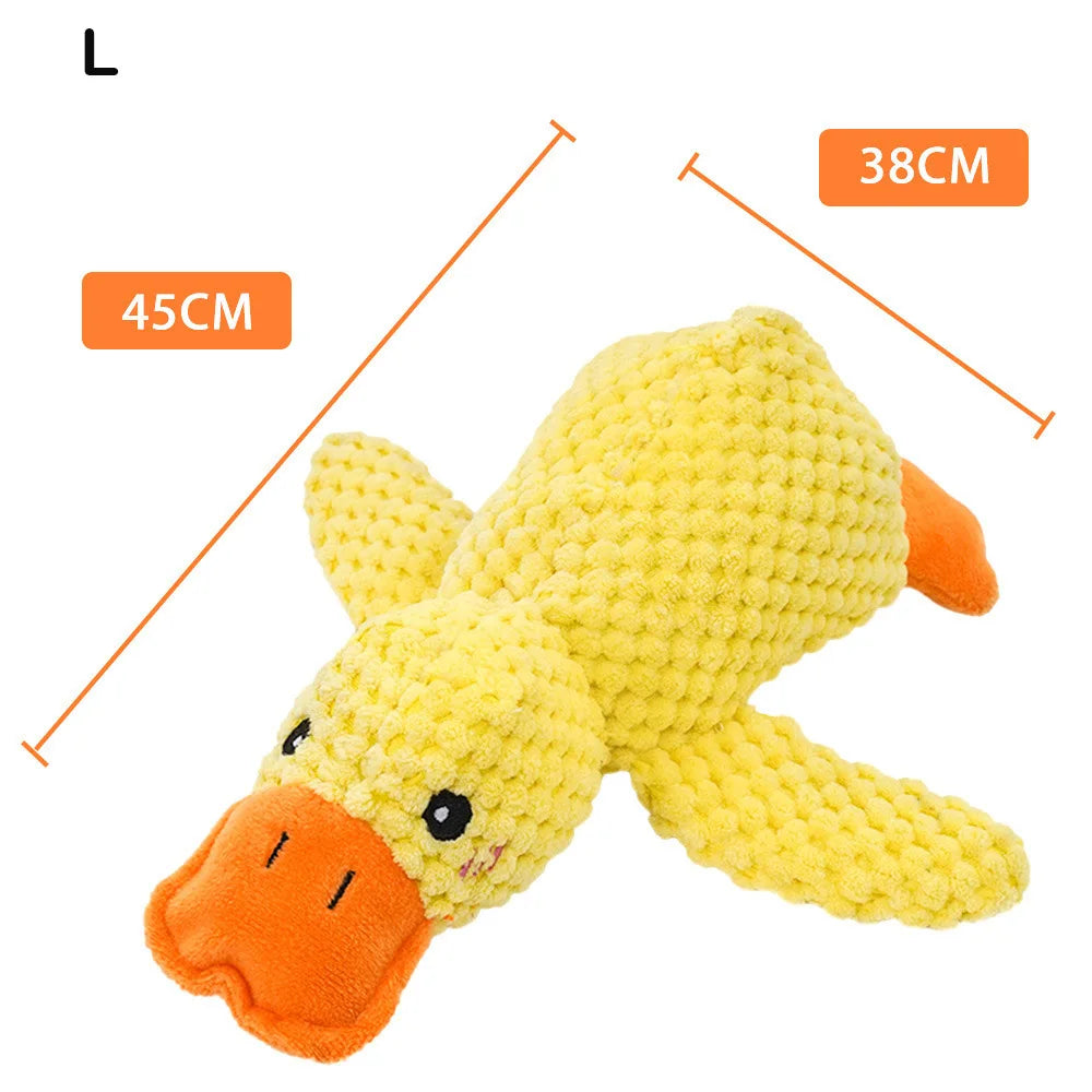 Dog Chew Toys Cute Plush Duck Sound Toy Stuffed Squeaky Animal Squeak Dog Toy Cleaning Tooth Dog Chew Rope Toys