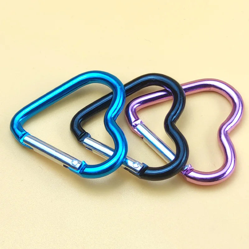 1 Pcs Heart-Shaped Aluminum Carabiner Key Chain Clip Outdoor Keyring