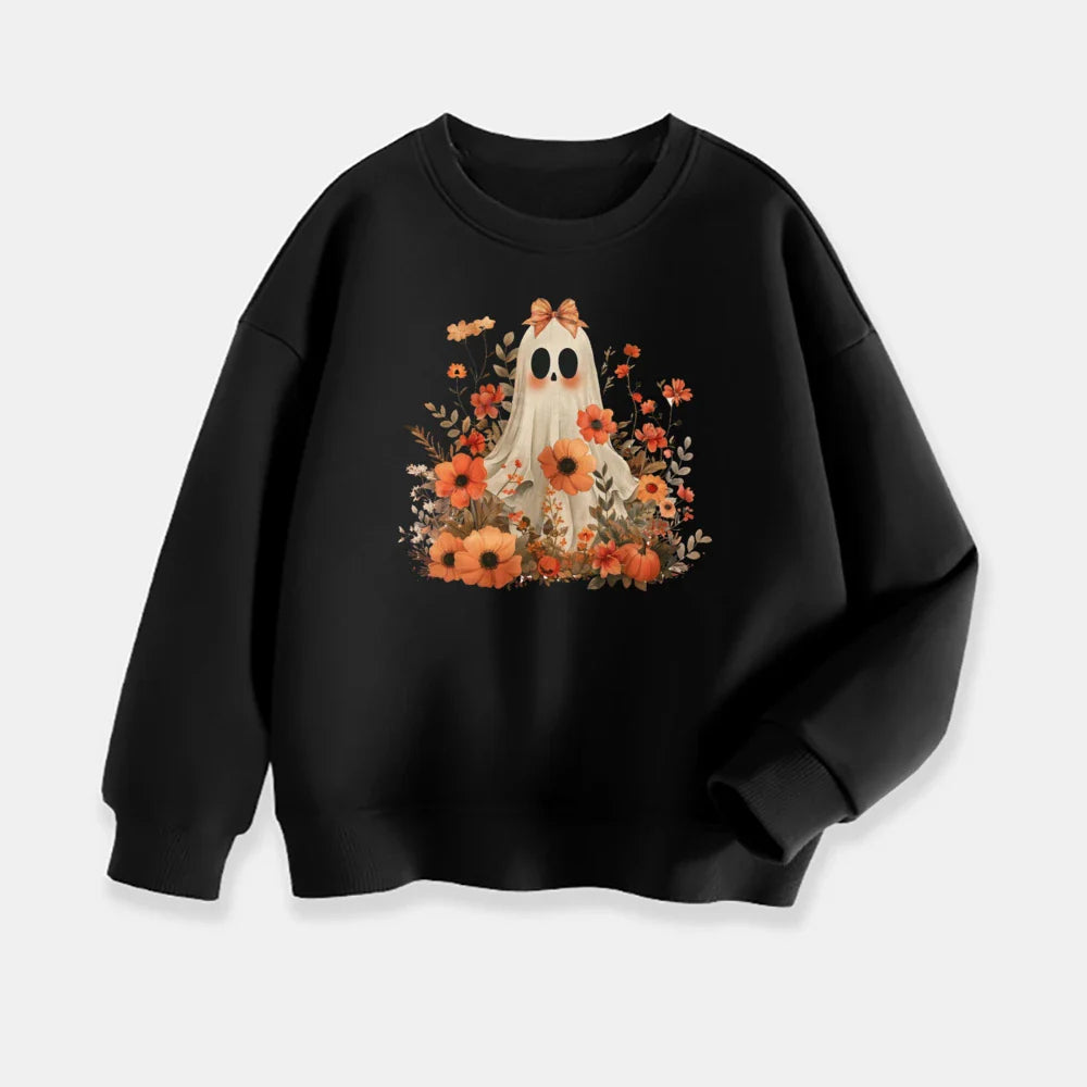 Kids Ghost Halloween Sweatshirt Toddler Cute Halloween Sweater Tee Vintage Ghost Crewnewck Fall Hoody Autumn Clothes