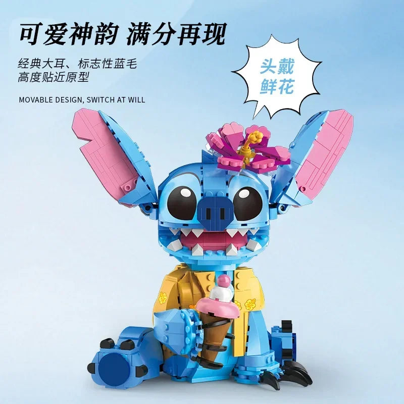 Miniso Disney New Lilo & Stitch Compatible Building Blocks Bricks Desktop Decorations Girls Boys Birthday Christmas Gift Toys