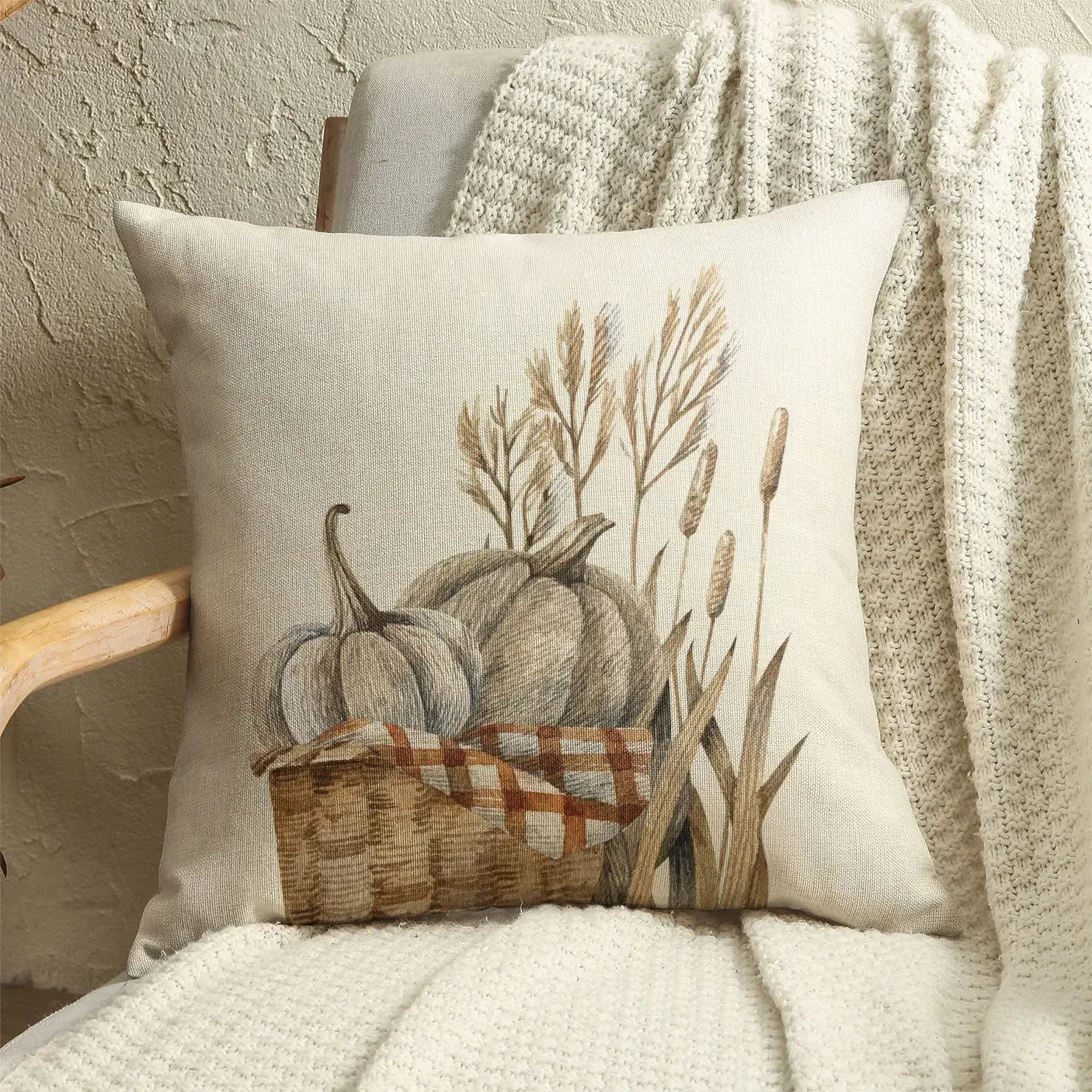 Pumpkin Car Sunflower pillows Thanksgiving Day Pillowcase Happy Autumn Cushion Cover Cotton Linen Sofa home decorations pillows
