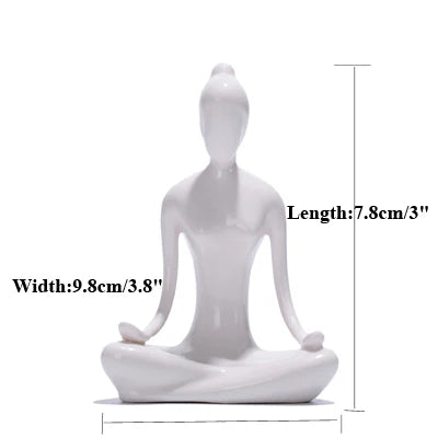 ERMAKOVA 12 Styles Abstract Art Ceramic Yoga Poses Figurine Porcelain Lady Figure Statue Home Yoga Studio Decor Ornament