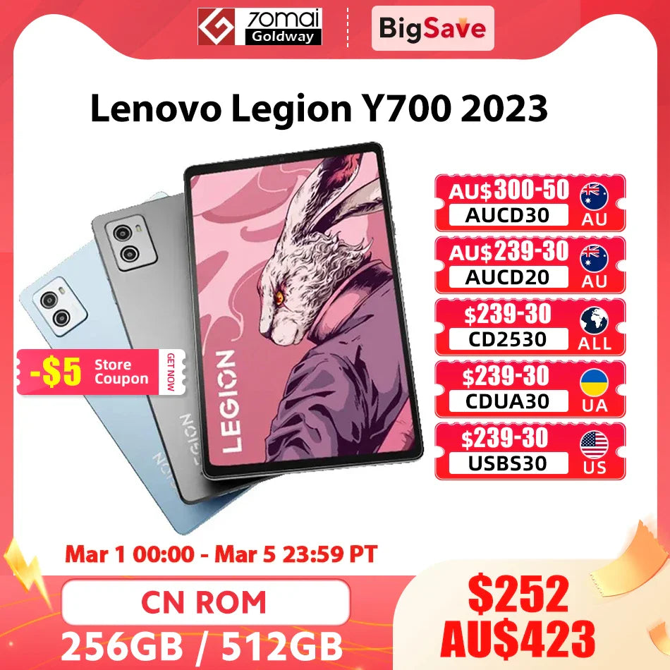 Original Lenovo LEGION Y700 2023 Snapdragon 8+ Octa Core 256GB / 512GB 144Hz Refresh Rate ZUI15 WIFI Gaming Tablet PC Lenovo Tab