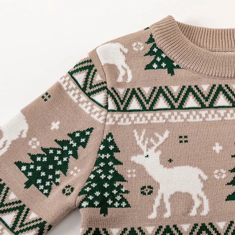 Girls Boys Christmas Winter Elk Pullover For Kids Childrens Toddler Warm Knitted Pullover Baby Clothes