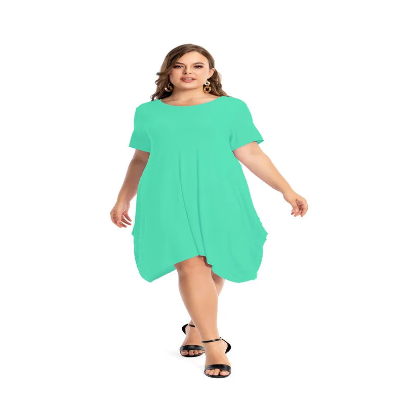 Modal Cotton Nightgowns For Women Plus Size Short Sleeve O Neck Lounge PJS Pajama Dress 7XL 6XL 5XL Black White Red Sleepwear