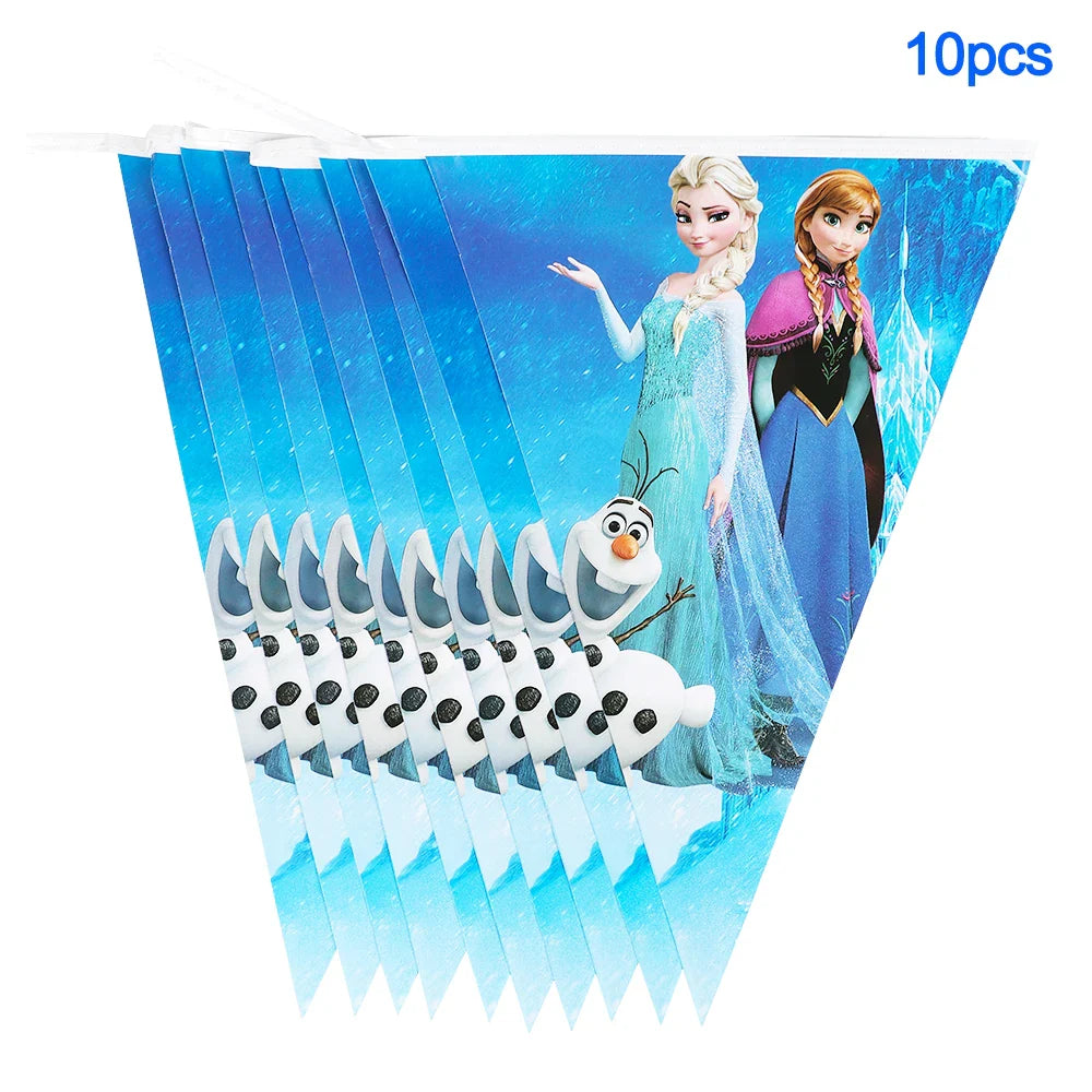 Frozen Anna Elsa Princess Birthday Party Decorations Balloon Disposable Tableware Party Supplies