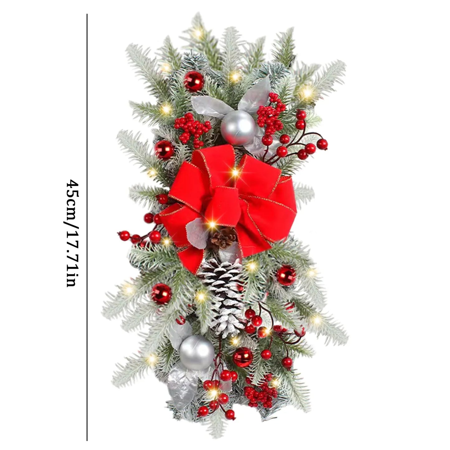 Christmas Wreath Pendants Stairway Stairs Trim Door Window Wreath Wall Hanging Garland Ornaments Xmas Navidad Holiday Decoration