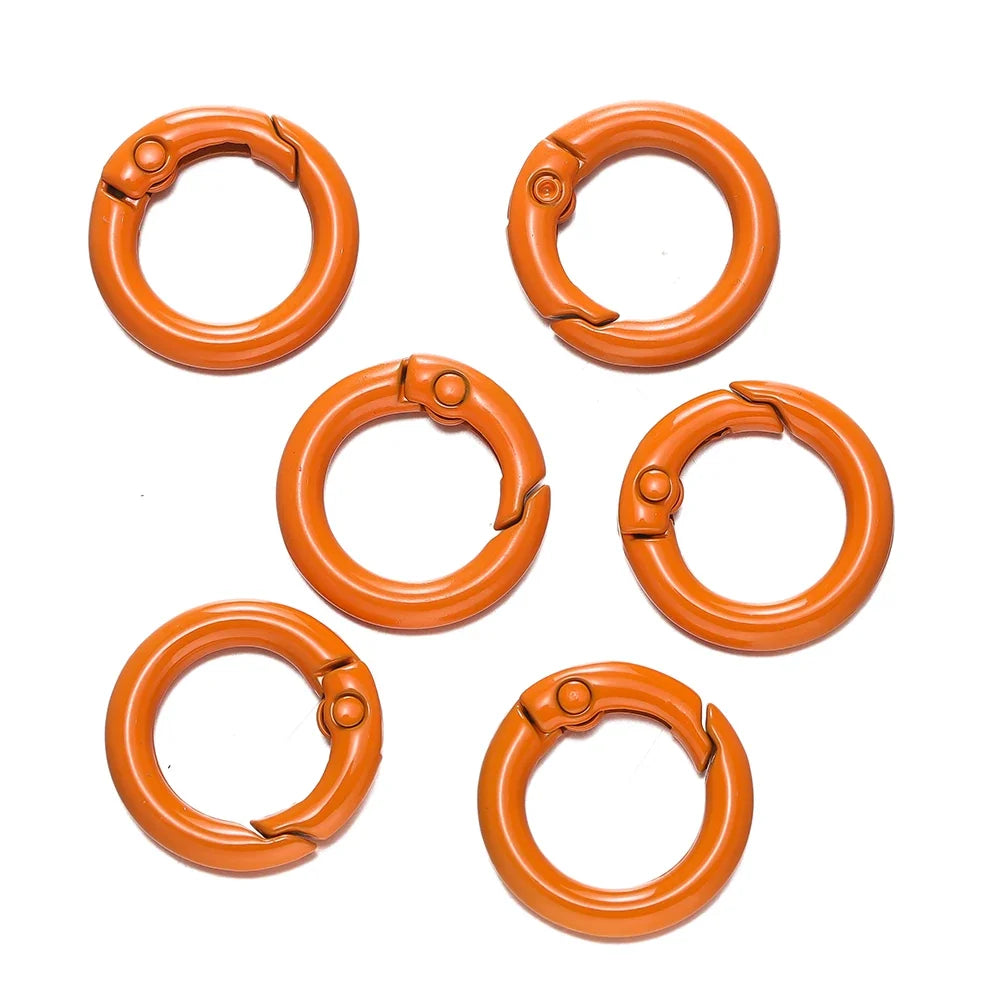 5Pcs Colorful  O Ring Spring Clasp Openable Round Carabiner Keychain Clips Hook Dog Chain DIY Jewelry Buckle Connector