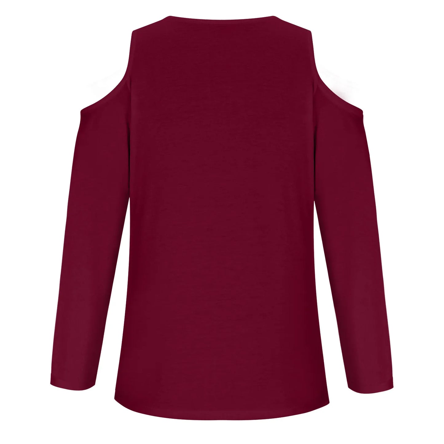 Women's V-Neck Leak Shoulder Long Sleeve Top, Loose Blouses for Women, Casual and Sexy, Youthful Clothes, Monochromatic, New