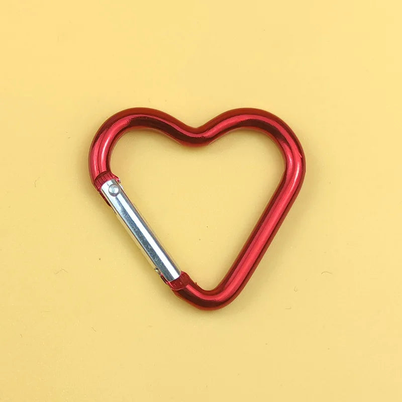 1 Pcs Heart-Shaped Aluminum Carabiner Key Chain Clip Outdoor Keyring