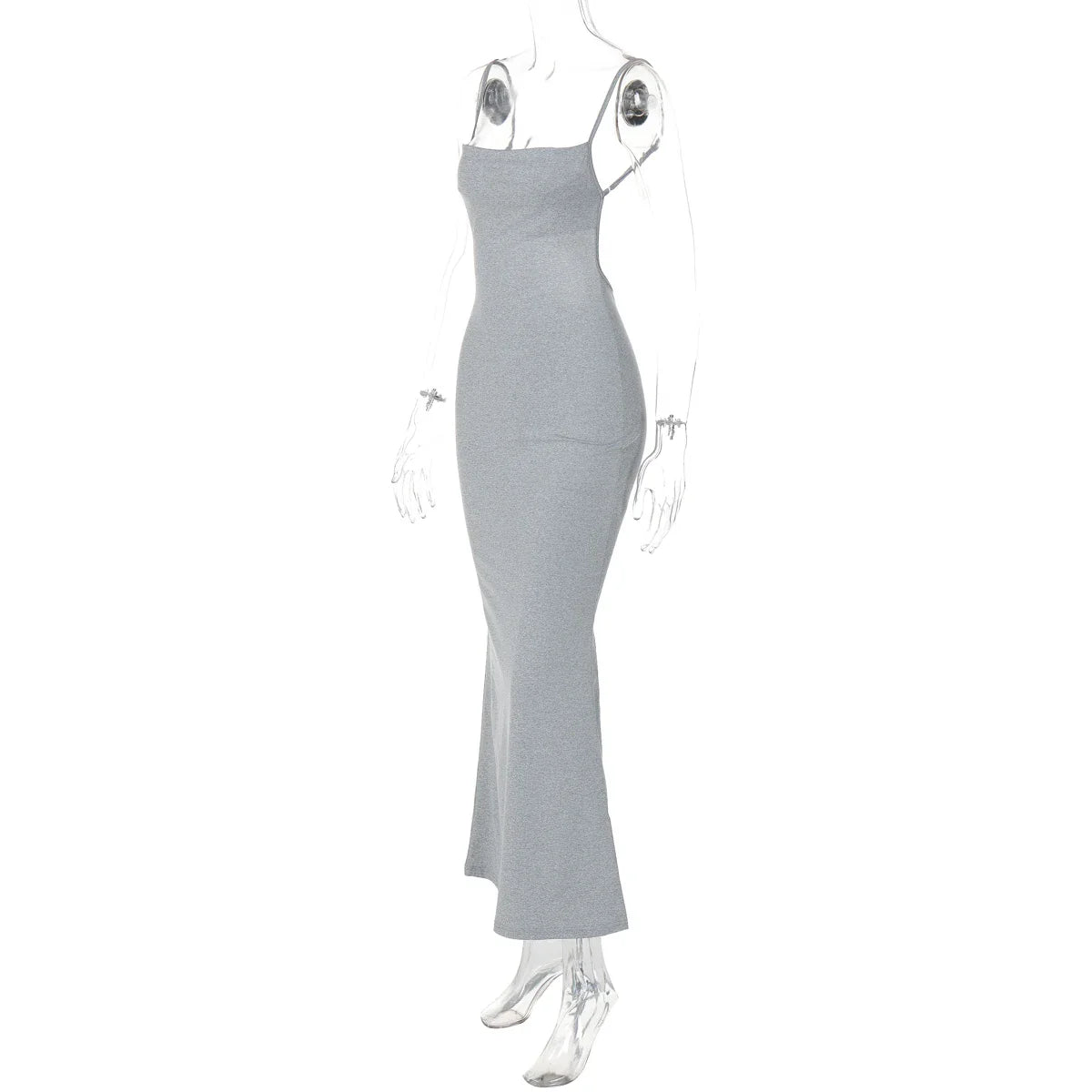 Hugcitar 2025 Spring Solid Sleeveless Backless Elegant Sexy Bodycon Y2K Maxi Prom Dress Women Clothes Birthday Party Casual Y2K