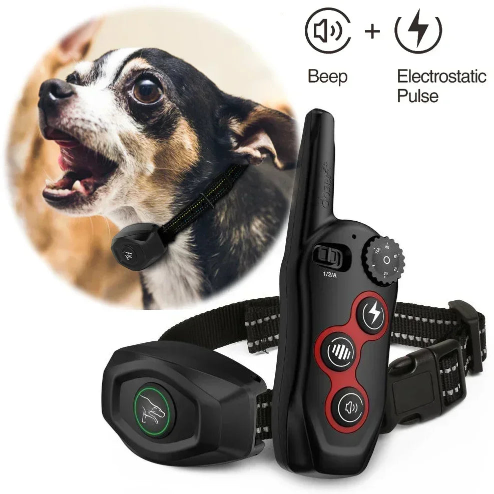 Automatic Bark Stopper Collar, Remote Control Electric Dog Training Device, Pet Training Waterproof Pet Dog Collar for All Dog