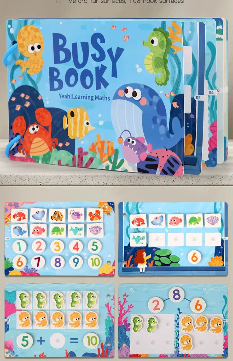 Montessori Baby Busy book My First Quiet Book Paste Early Learning Education Children Toy Matching Puzzles Game For Baby Gift