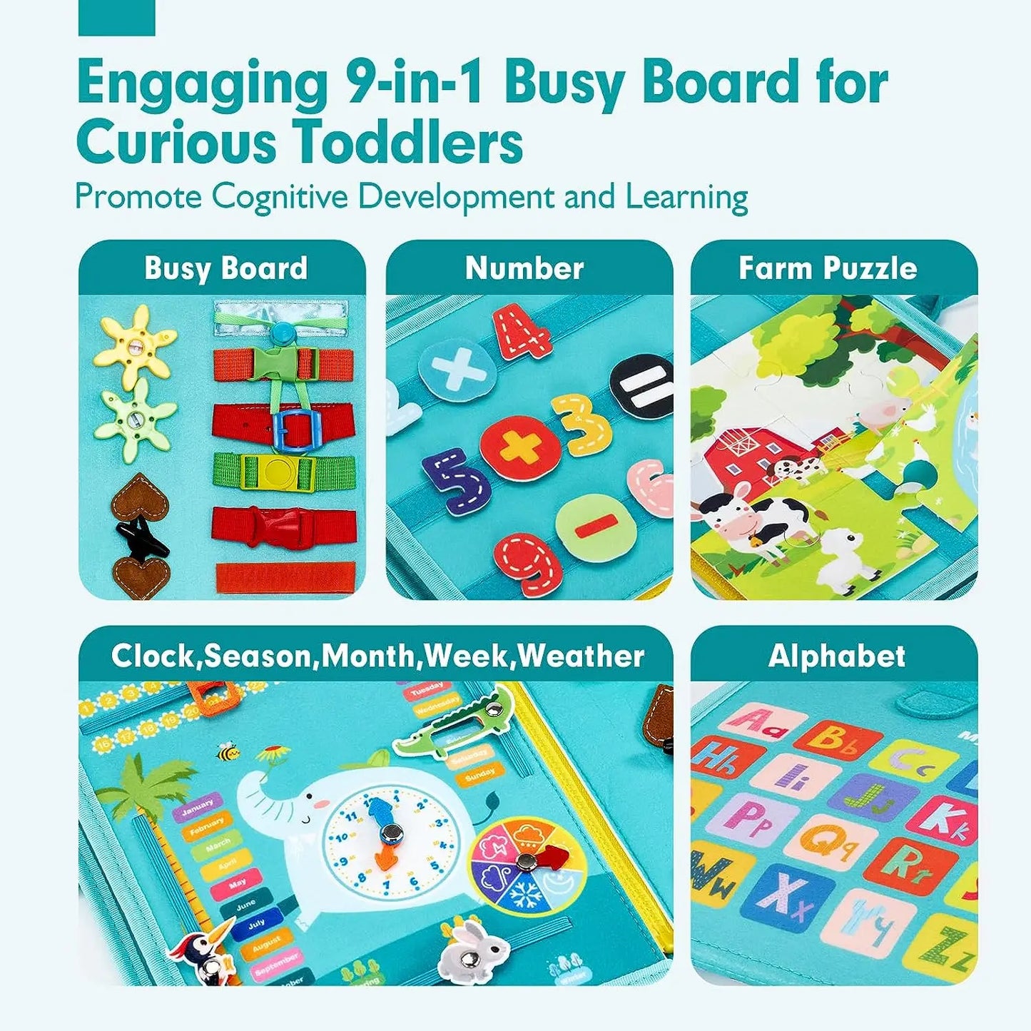 Montessori Busy Board Toys For Toddlers Busy Book For Fine Motor Educational Learning Activities With Life Skills Sensory Toys